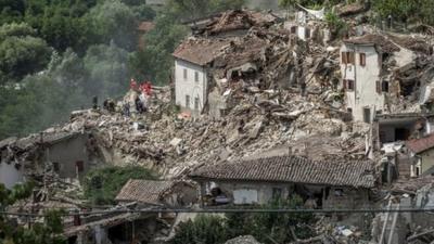 A house destroyed by the earthquake