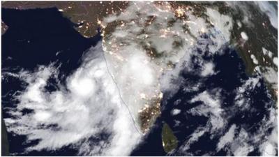 Satellite image of Cyclone Nisarga approaching Maharashtra