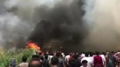 fire at a refugee camp in Bekaa Valley, Lebanon - 2 July 2017