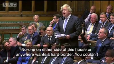 Boris Johnson speaking in the House of Commons