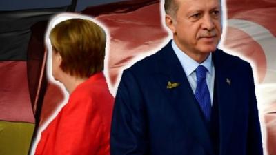 Composite image of Angela Merkel and Recep Tayyip Erdogan