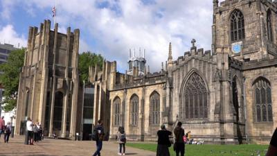 Sheffield Cathedral ringing bells