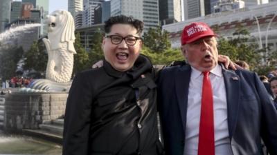 Trump and Kim impersonators