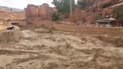 Flash flooding in Petra, Jordan on 9 November 2018