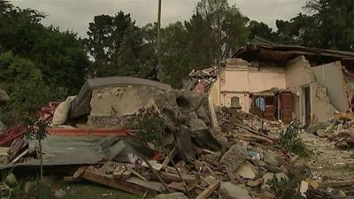 A destroyed building in New Zealand.