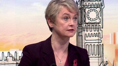 Yvette Cooper sat in a BBC studio