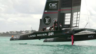 The Land Rover Bar (Ben Ainslie Racing) yacht