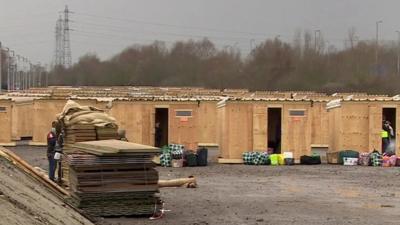 Shelter in the new camp in Dunkirk