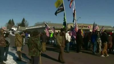 Protestors in Burns, Oregon