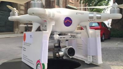 Drone with abortion pills on it before it departs from Germany