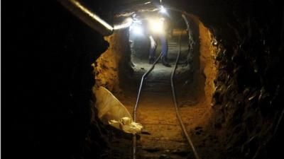 An underground tunnel aimed at crossing into the United States