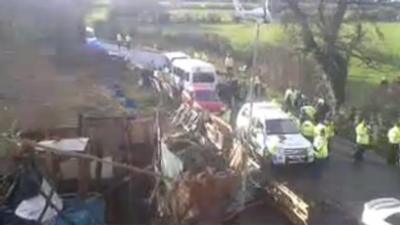 Bailiffs at anti-fracking site