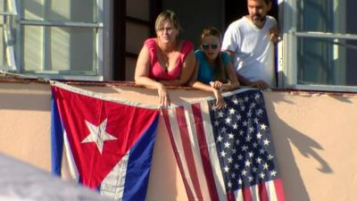 Cuban and US Flags