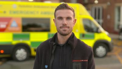 Liverpool captain Jordan Henderson spends the day with staff from the Yorkshire Ambulance Service.