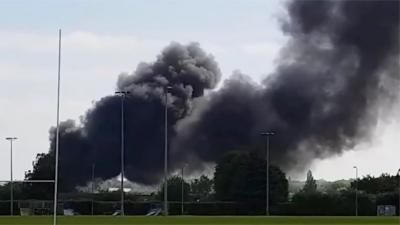 Plastic material is said to be on fire at a metal recycling plant in the town.