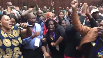 Dancing at Zanu-PF HQ