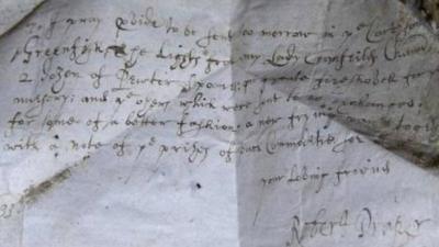 Shopping letter from 1633