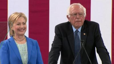 Hillary Clinton and Bernie Sanders