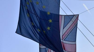 European Union flag and Union Jack