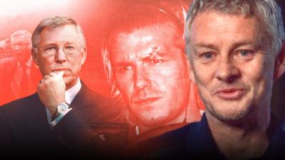 Air Alex Ferguson, David Beckham and Ole Gunnar Solskjaer