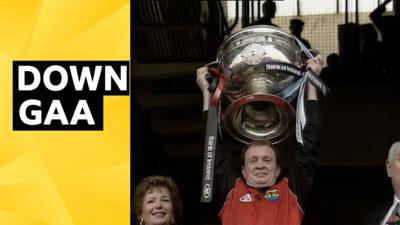 Down GAA Senior Men’s football team celebrate winning two Sam Maguire Cups.