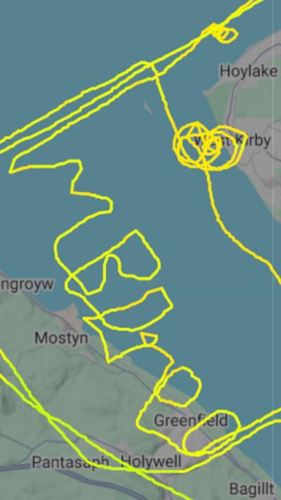 I'm bored written on a flight tracker