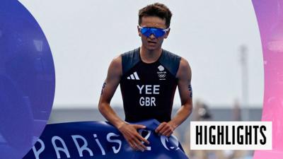 Watch as Great Britain's Alex Yee makes a dramatic final dash to win gold at the Paris 2024 Olympics