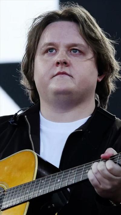 Lewis Capaldi on stage at Glastonbury 