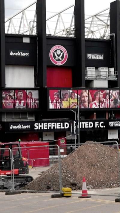 Exterior of Sheffield United#s stadium