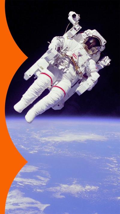 Astronaut floating in space