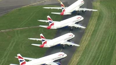 Planes on runway