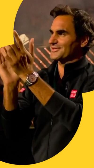 Roger Federer clapping