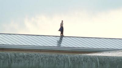 Prisoner on the roof of Garth prison in Lancashire