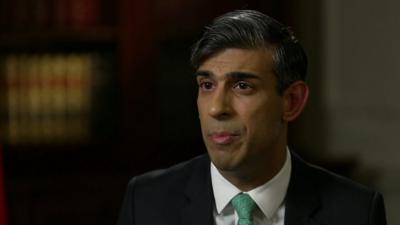 Rishi Sunak talking to Laura Kuenssberg