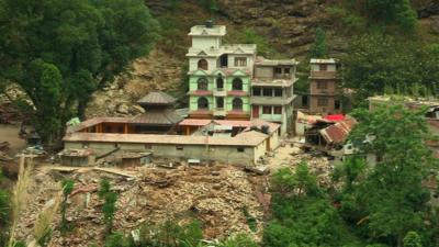 A destroyed building in Nepal