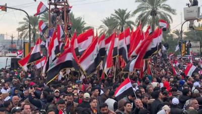 Protesters rally in Baghdad, Iraq