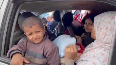 Child looking out of car window