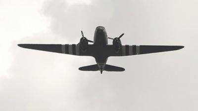 flypast over Horse Guards Parade in London by a Dakota airplane marking the 70th anniversary of VJ Day