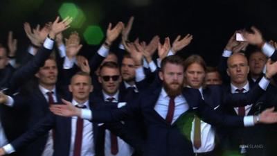 The Iceland football team are welcomed home by tens of thousands of fans in Reykjavik