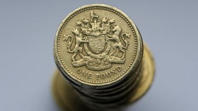 Stack of pound coins