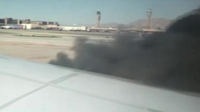 Smoke as seen from plane window