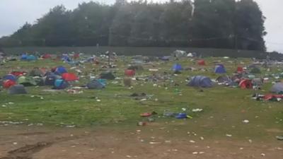 Tents left behind at Leeds Festival 2021