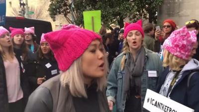 Singing flashmob at the Washington Women's March