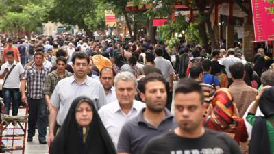 crowds in Tehran