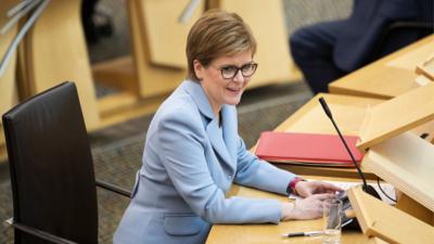 Nicola Sturgeon continues as first minister of Scotland following a vote of MSPs at Holyrood