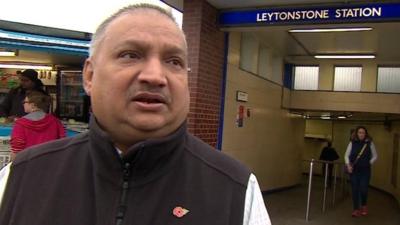 Salim Patel works in the kiosk at Leytonstone Station