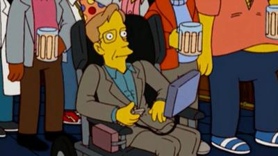 Cartoon image of Stephen Hawking's appearance in the Simpsons