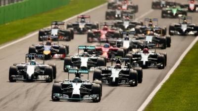 Nico Rosberg leads the field at the the 2014 Italian Grand Prix