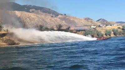 Boater tries hand at fire fighting