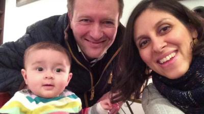 Richard Ratcliffe with his wife, Nazanin Zaghari-Ratcliffe and daughter Gabriella